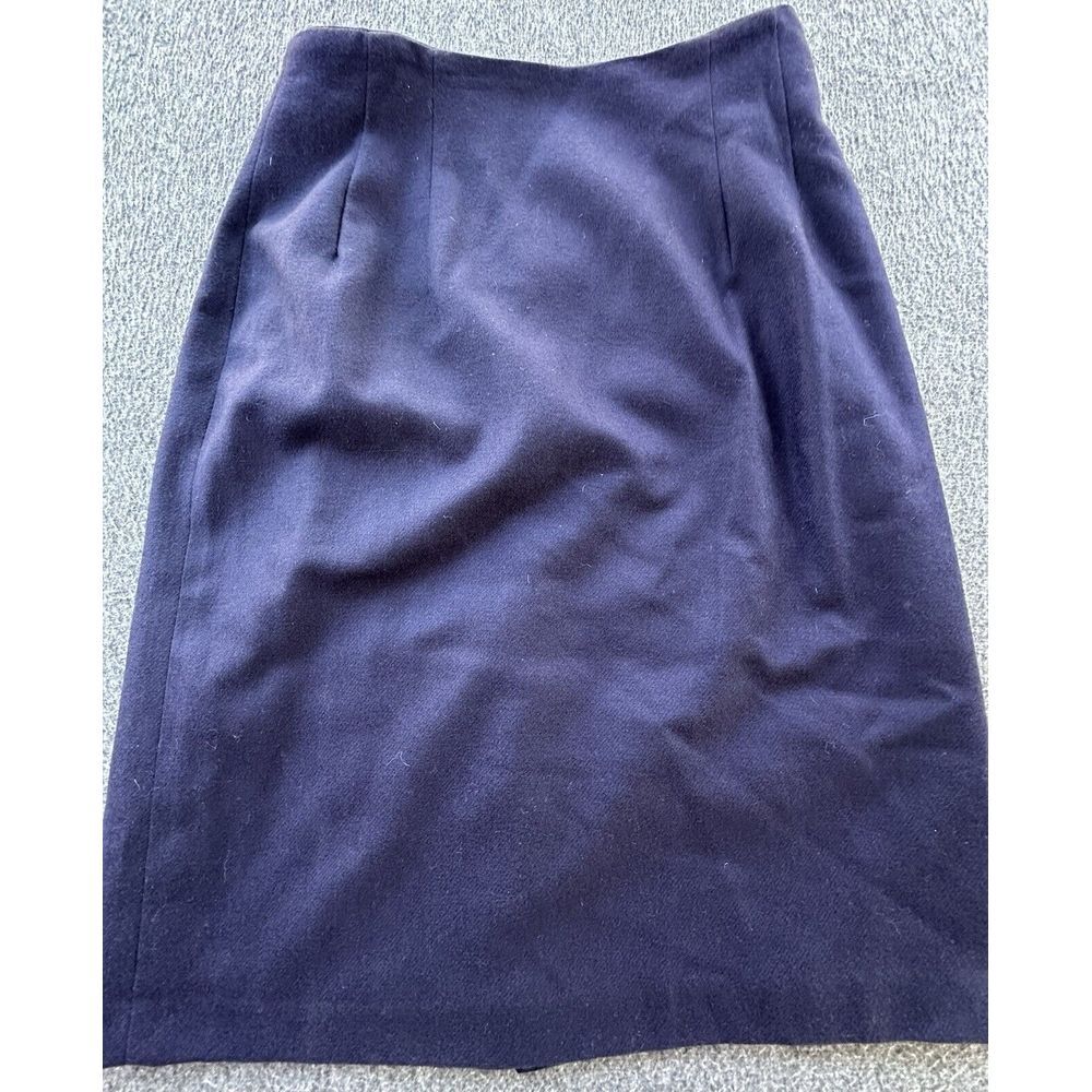Prophecy Skirt Women's 8 Navy Blue Pure 100% Wool‎ Lined Zipper Knee Length VTG